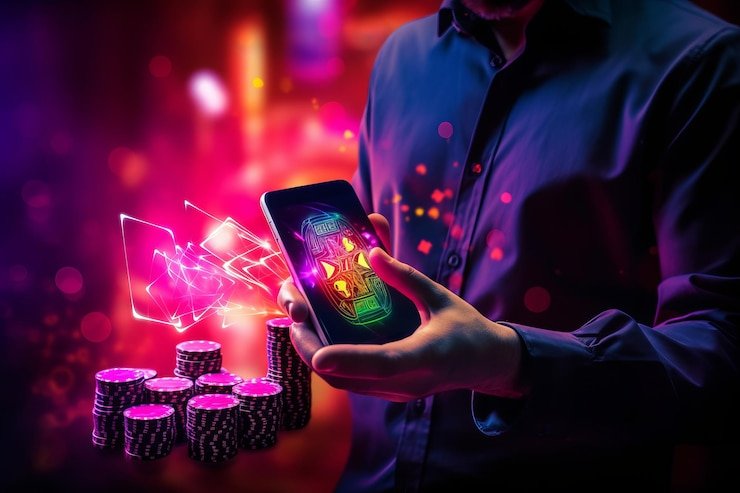 Dashboard multi-permainan dengan kategori live dealer dan slot